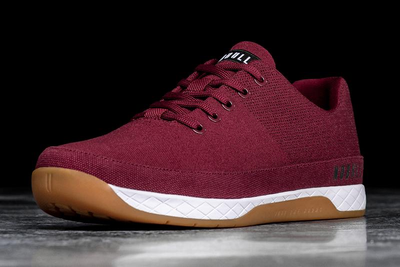 Burgundy Nobull Burgundy Canvas Men's Trainers | CA M1298Q